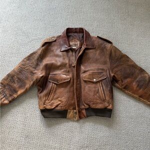 Vintage MIDWAY brown Leather Jacket